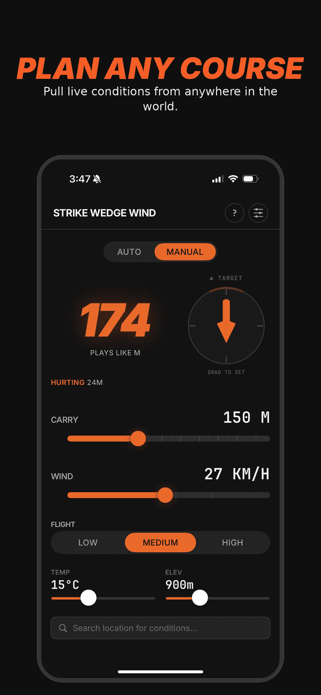 Strike Wedge Wind manual mode